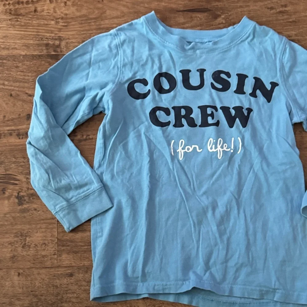 Blue Long Sleeve 'Cousin Crew' Kids Shirt